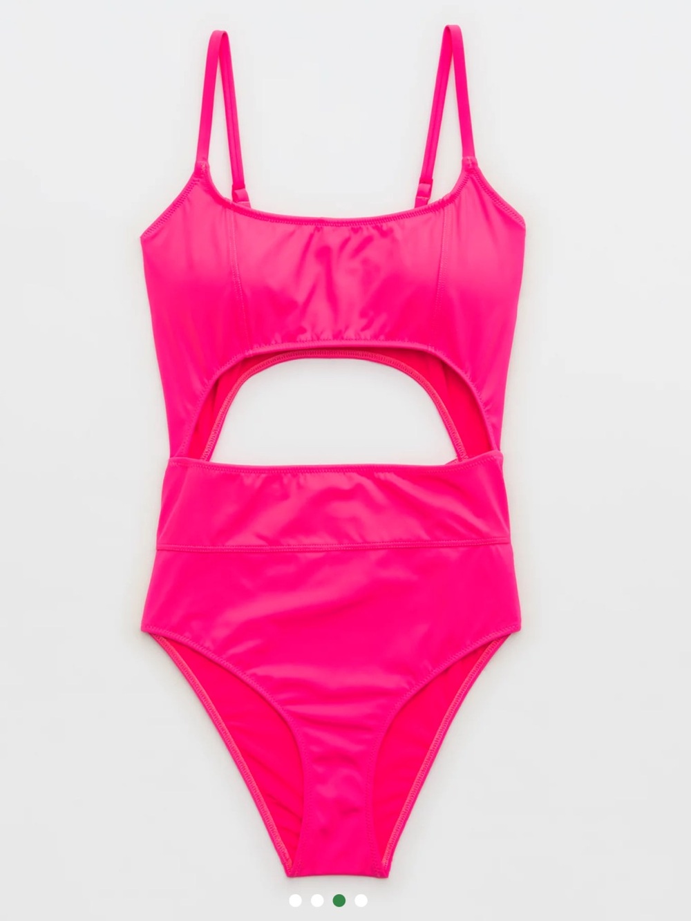 aerie Seamed Cut-Out One-Piece Swimsuit - Hot Pink